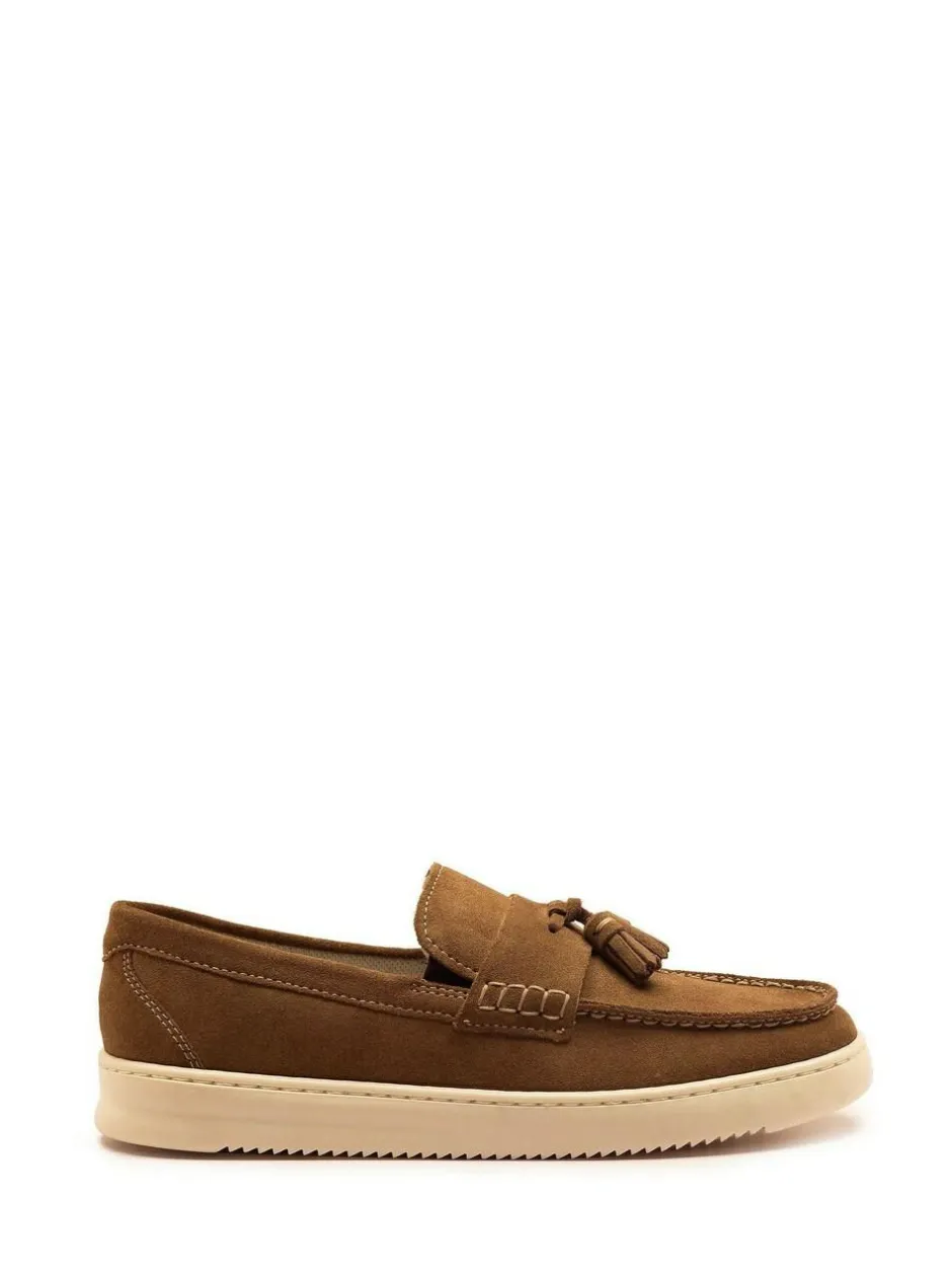 Off The Hook Brown Lomas Suede Leather Tassel Loafer Shoes New