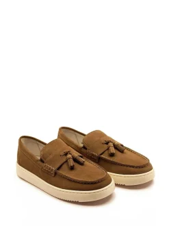 Off The Hook Brown Lomas Suede Leather Tassel Loafer Shoes New