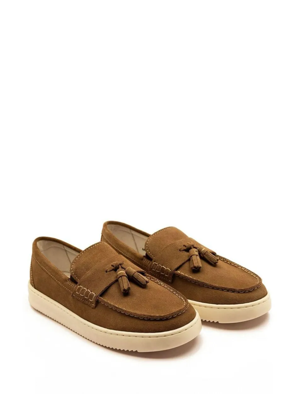 Off The Hook Brown Lomas Suede Leather Tassel Loafer Shoes New