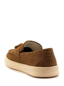 Off The Hook Brown Lomas Suede Leather Tassel Loafer Shoes New