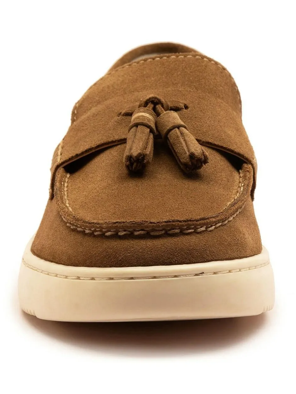 Off The Hook Brown Lomas Suede Leather Tassel Loafer Shoes New