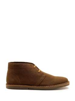 Off The Hook Sahara Suede Leather Desert Lace-Up Chukka Boots Brown Clearance
