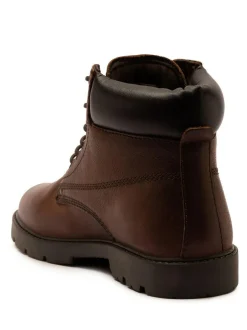 Off The Hook Solo Leather Lace Up Casual Ankle Boots Brown Discount