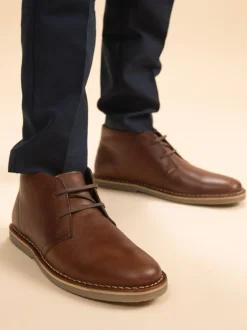 Off The Hook Sahara Suede Leather Desert Lace-Up Chukka Boots Dark Brown New