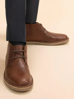 Off The Hook Sahara Suede Leather Desert Lace-Up Chukka Boots Dark Brown New