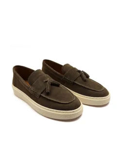 Off The Hook Green Rory Loafers Tassel Casual Slip On Suede Leather Shoes Outlet