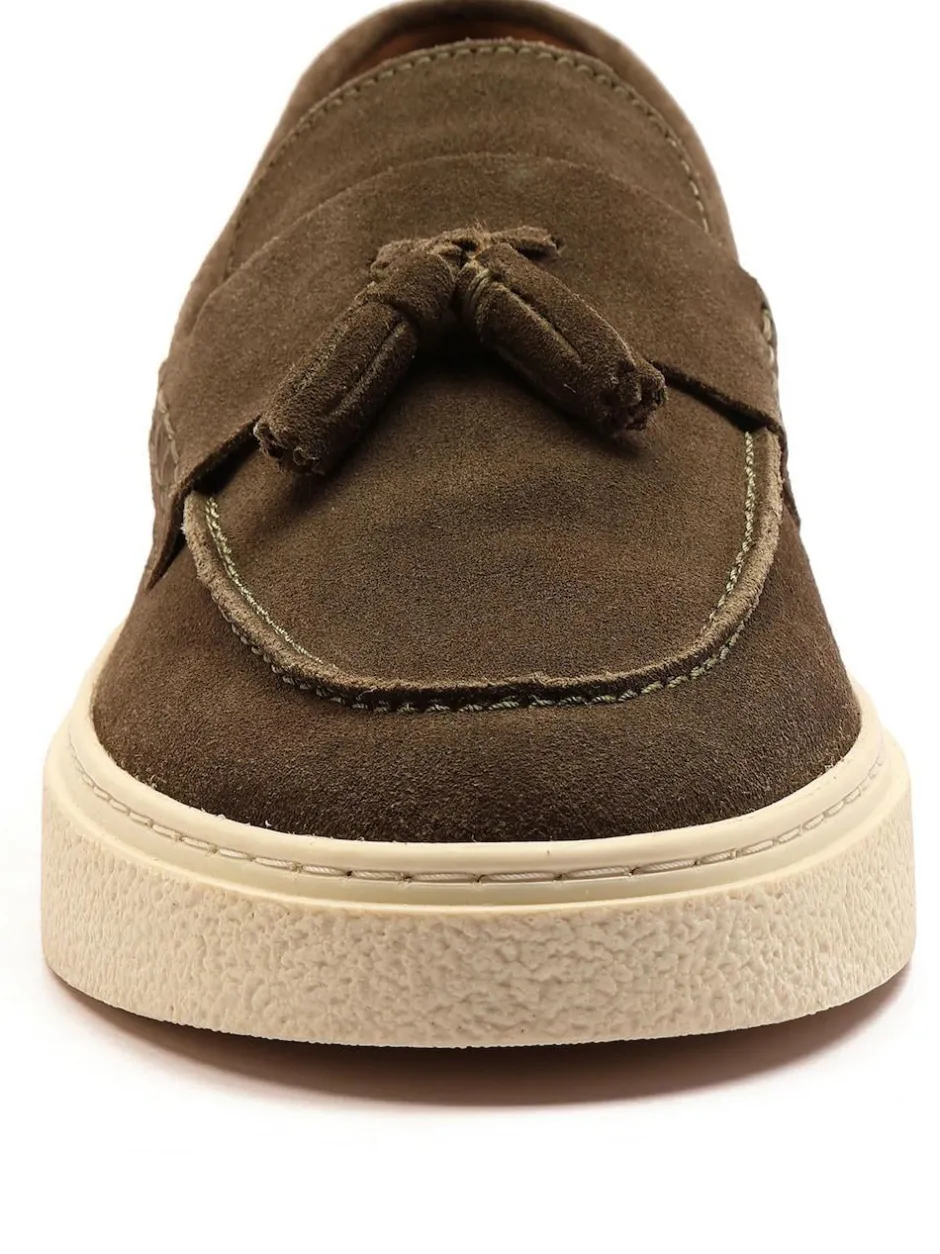 Off The Hook Green Rory Loafers Tassel Casual Slip On Suede Leather Shoes Outlet