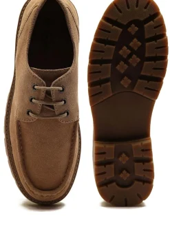Off The Hook Harvey Suede Leather Casual Lace-Up Boat Shoes Light Brown