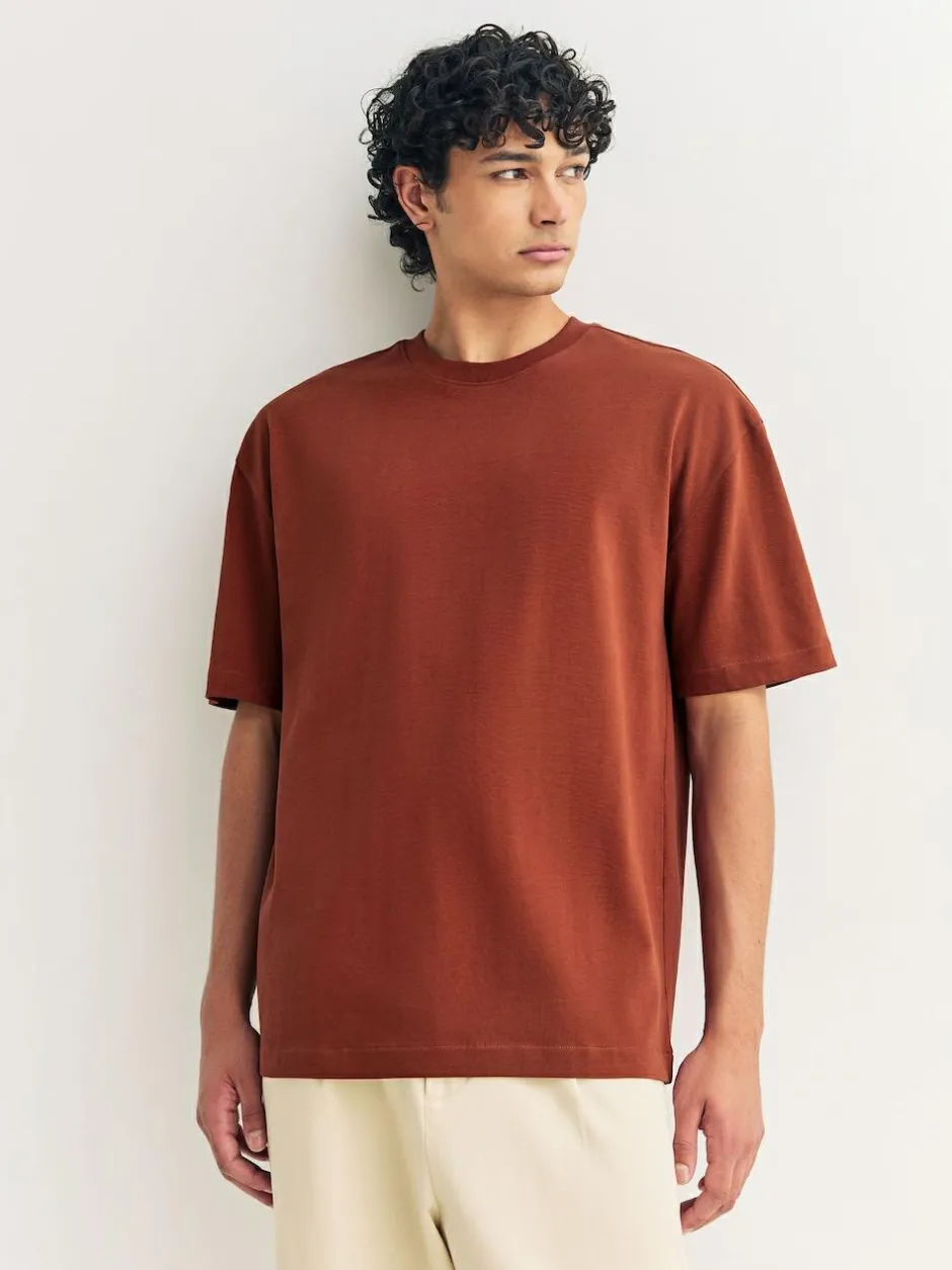 Next Olive Green /Ice Grey/Orange Rust Relaxed Fit Heavyweight T-Shirts 3 Pack Sale