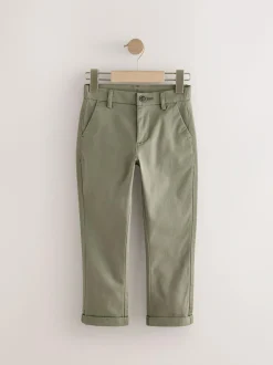Next Olive Green Regular Fit Stretch Chino Trousers (3-17yrs) Online