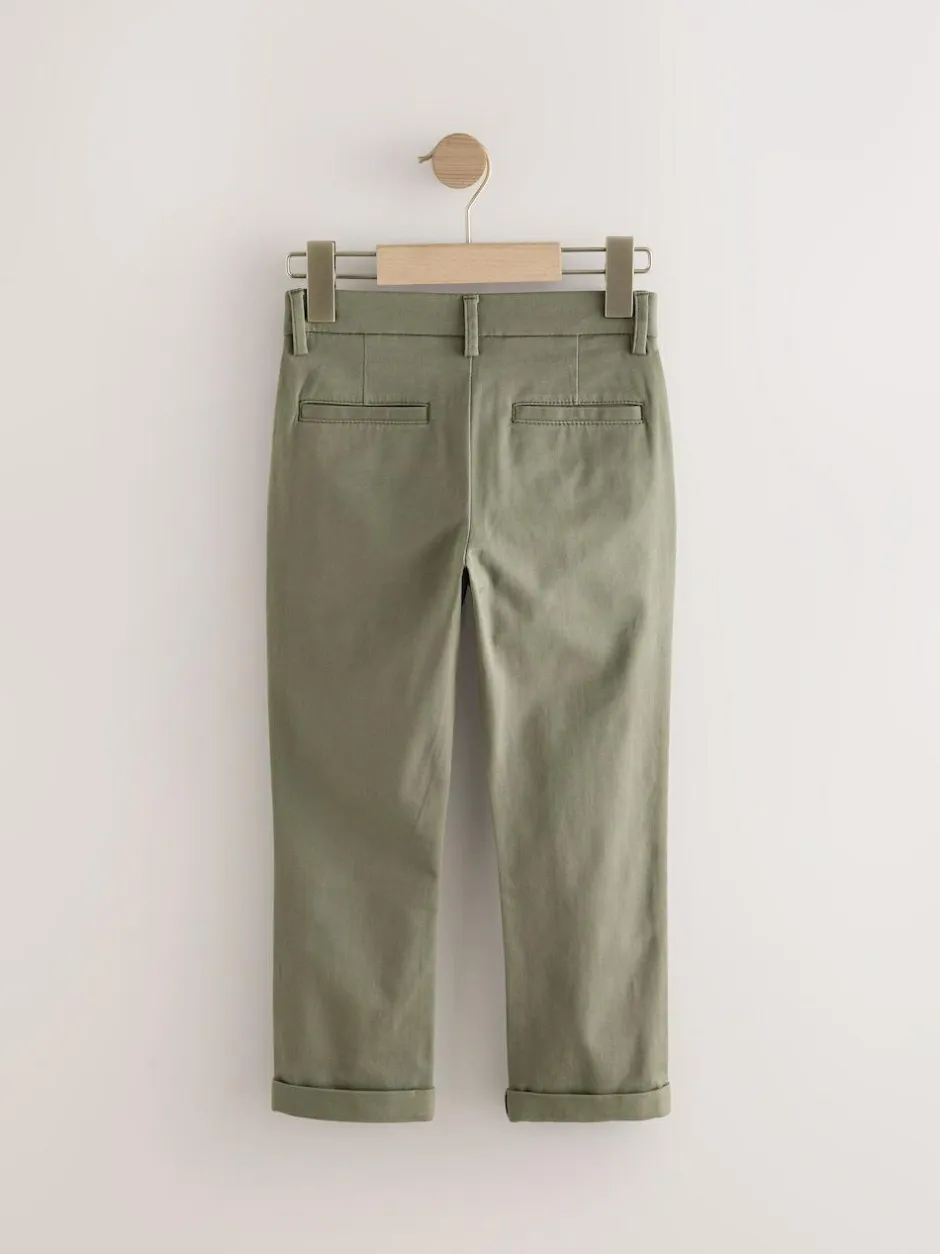 Next Olive Green Regular Fit Stretch Chino Trousers (3-17yrs) Online
