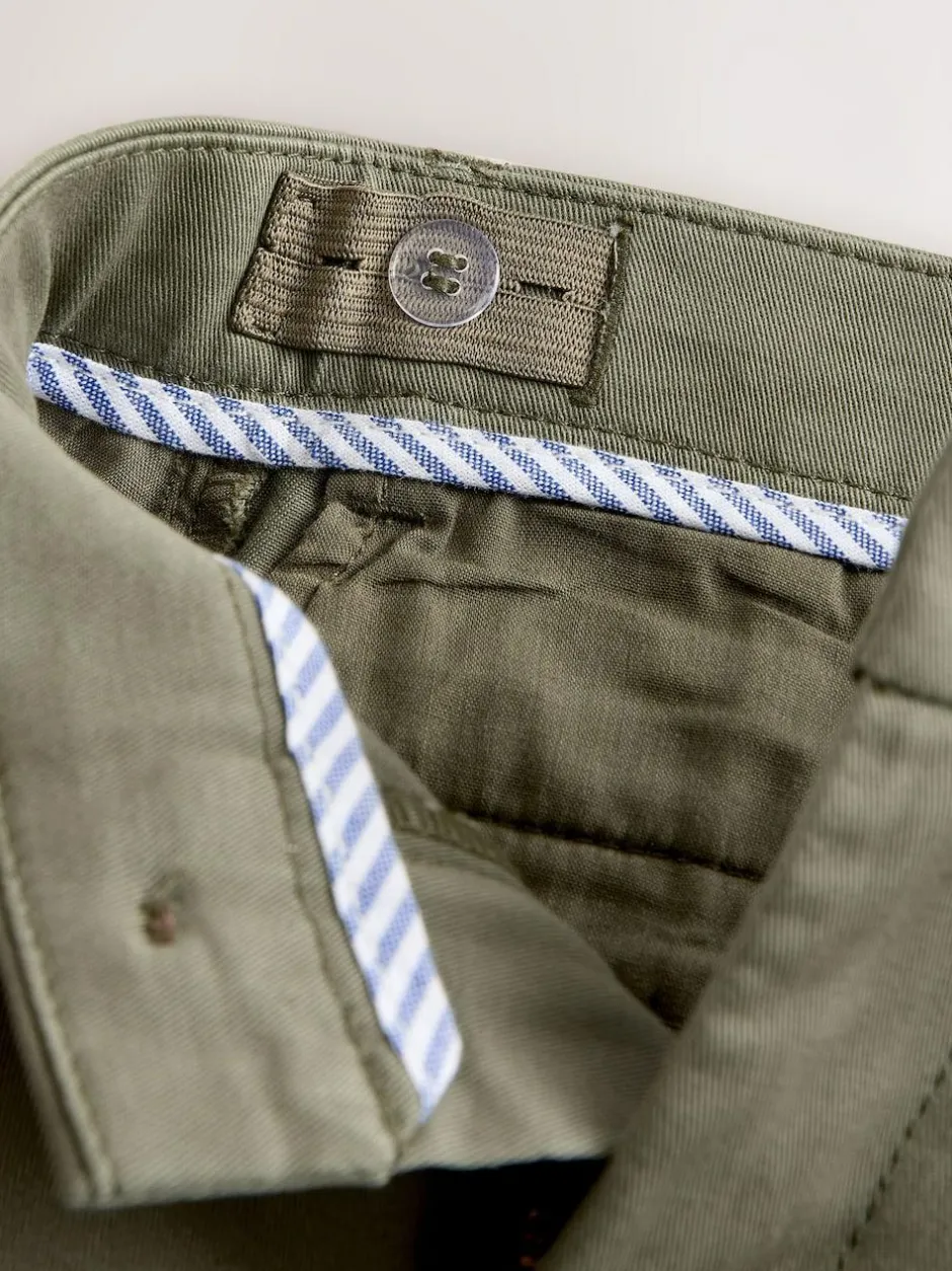 Next Olive Green Regular Fit Stretch Chino Trousers (3-17yrs) Online