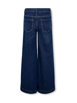 ONLY KIDS Blue 100% Cotton Wide Leg Jeans with Adjustable Waist Outlet