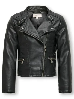 ONLY KIDS Faux Leather Biker Jacket Discount