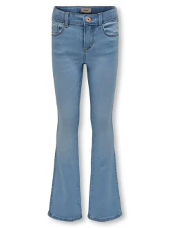 ONLY KIDS Flare Leg Jeans With Adjustable Waist Light Blue Hot