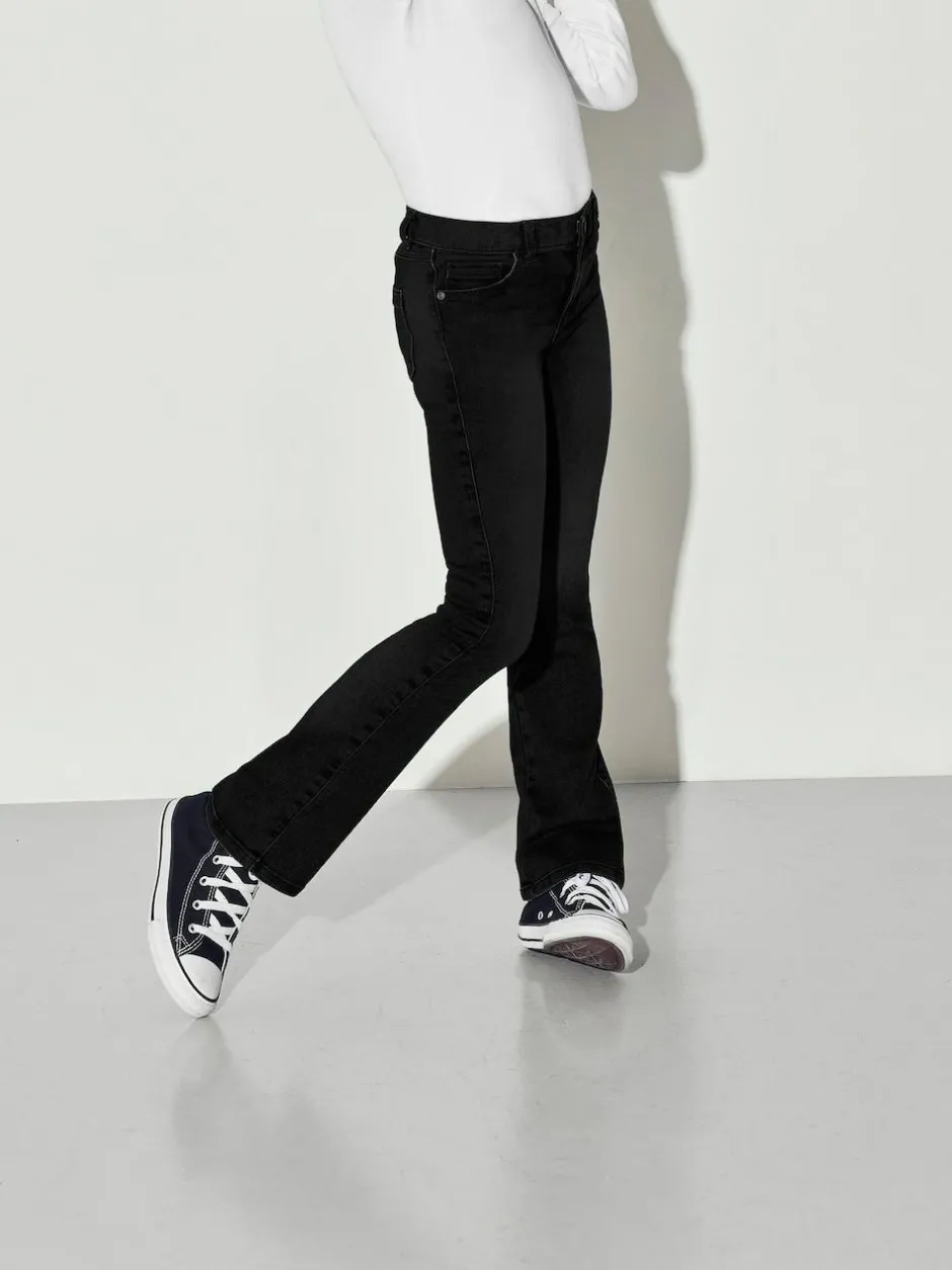 ONLY KIDS Flare Leg Jeans With Adjustable Waist Black