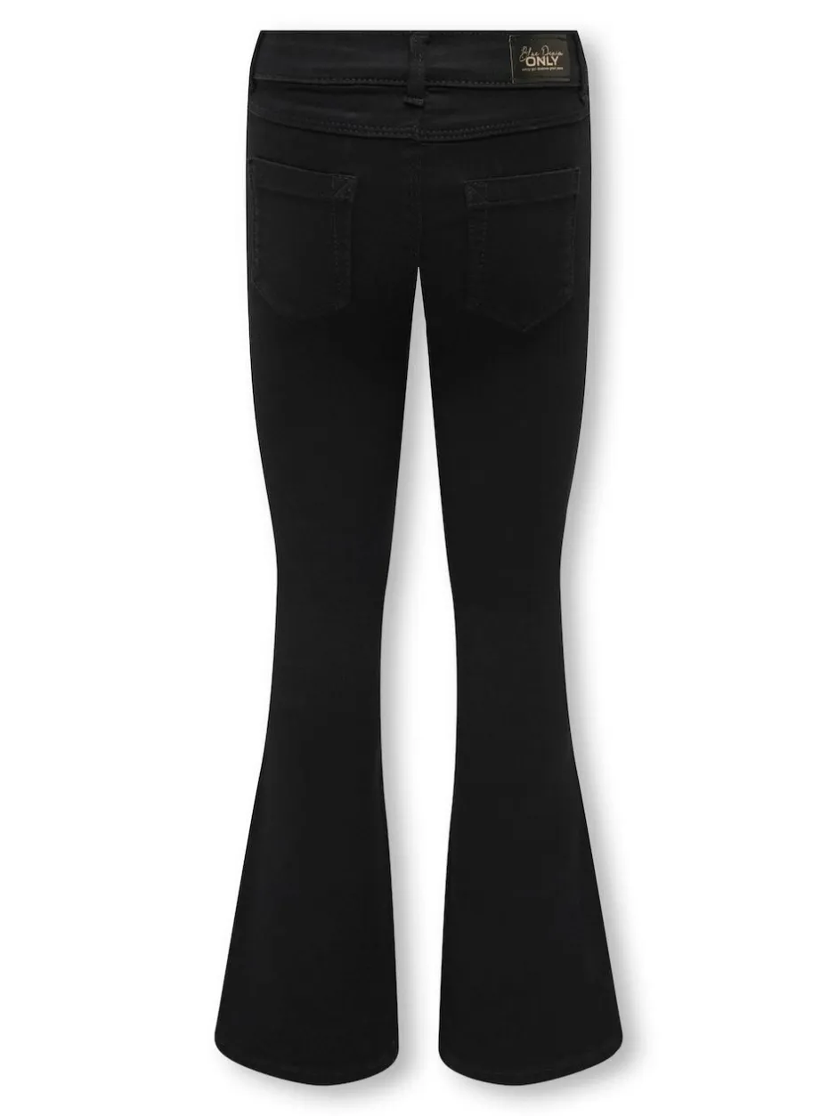 ONLY KIDS Flare Leg Jeans With Adjustable Waist Black