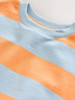 Next Orange & Blue Stripe All-Over Print Crew Neck Sweatshirt (3mths-7yrs) Hot