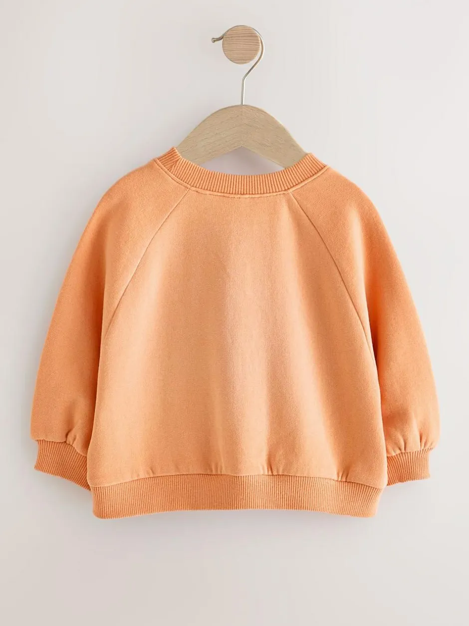 Next Orange Crew Neck Sweatshirt (3mths-7yrs) Outlet