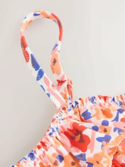 Next Frill Bikini (3-16yrs) Orange Ditsy Floral Online