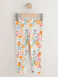 Next Ribbed Leggings (3mths-7yrs) Orange Ditsy Floral