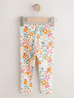 Next Ribbed Leggings (3mths-7yrs) Orange Ditsy Floral