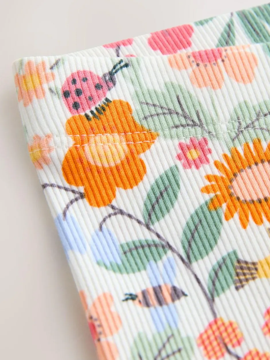 Next Ribbed Leggings (3mths-7yrs) Orange Ditsy Floral