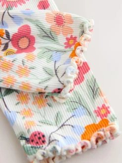 Next Ribbed Leggings (3mths-7yrs) Orange Ditsy Floral