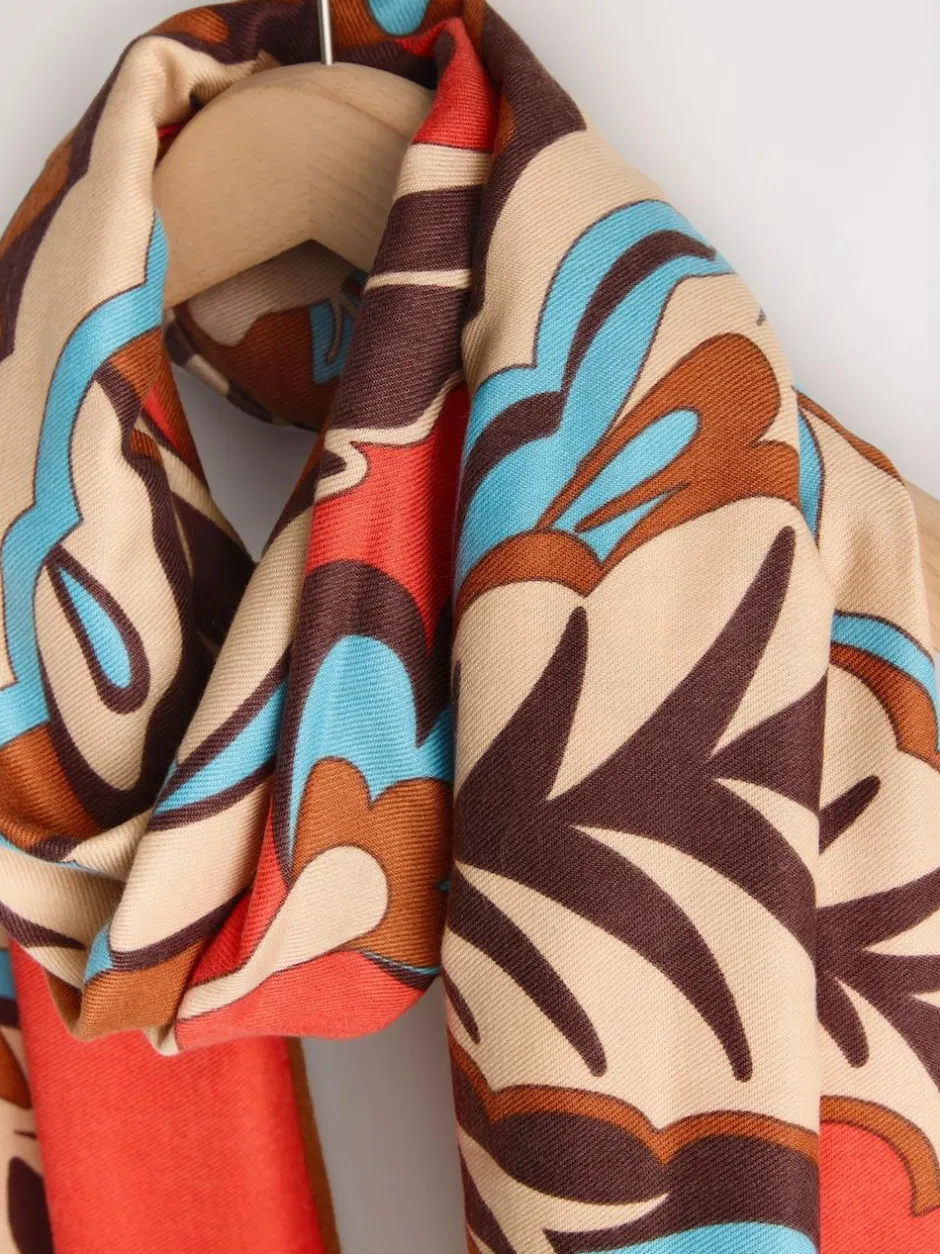 Next Orange Paisley Print Midweight Scarf Online