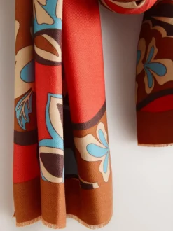 Next Orange Paisley Print Midweight Scarf Online