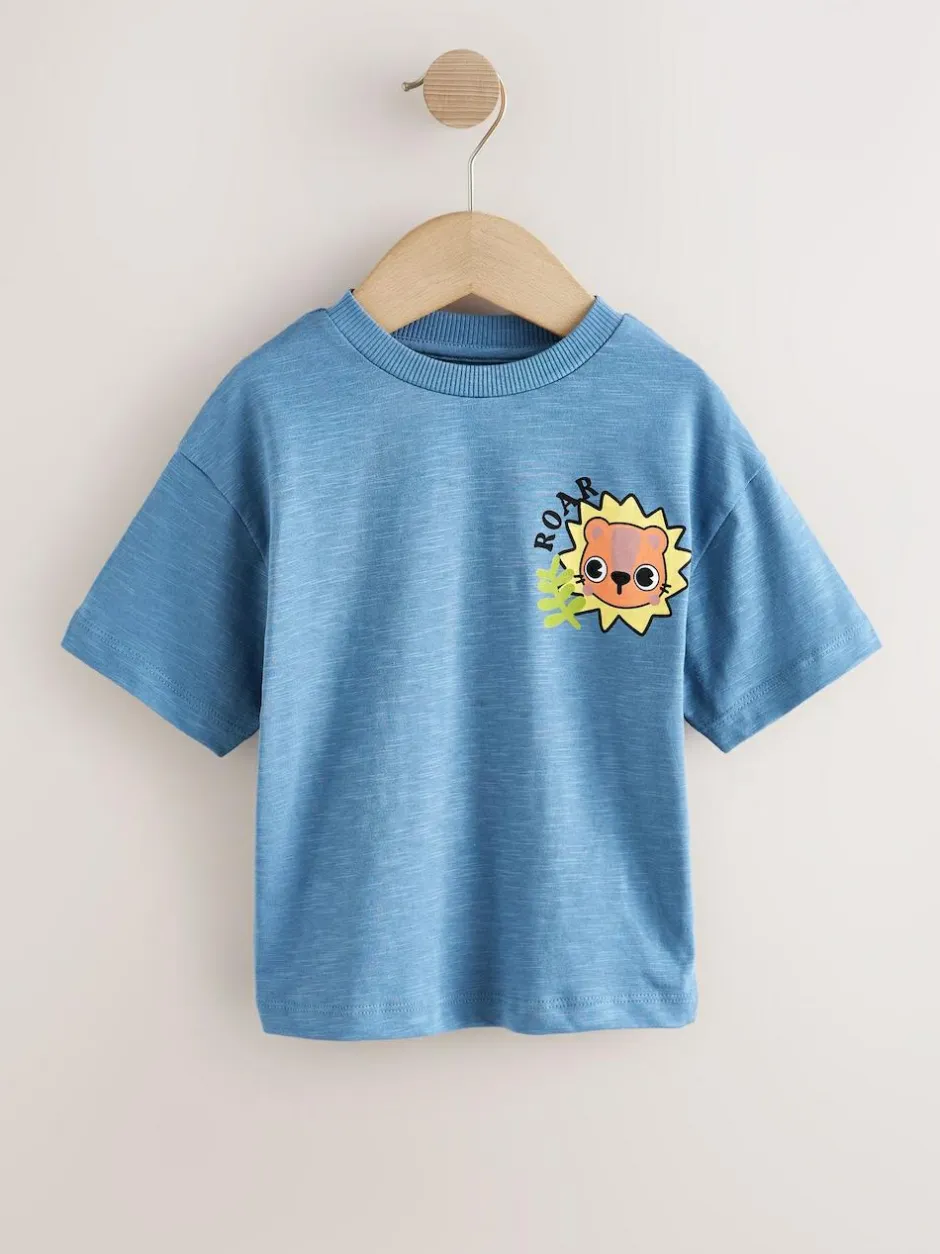 Next Orange Safari Short Sleeve Graphic T-Shirts 3 Pack (3mths-7yrs) Online