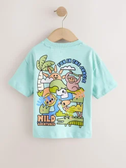 Next Orange Safari Short Sleeve Graphic T-Shirts 3 Pack (3mths-7yrs) Online