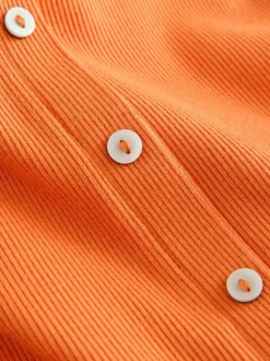 Next Short Sleeve Jersey Button Through Maxi Dress Orange Clearance