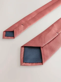 Next Orange Slim Textured Tie Hot