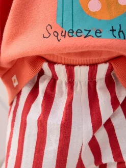 Next Orange Squeeze the Day Sweatshirt & Wide Leg Trousers Set (3mths-7yrs) Online