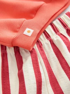 Next Orange Squeeze the Day Sweatshirt & Wide Leg Trousers Set (3mths-7yrs) Online