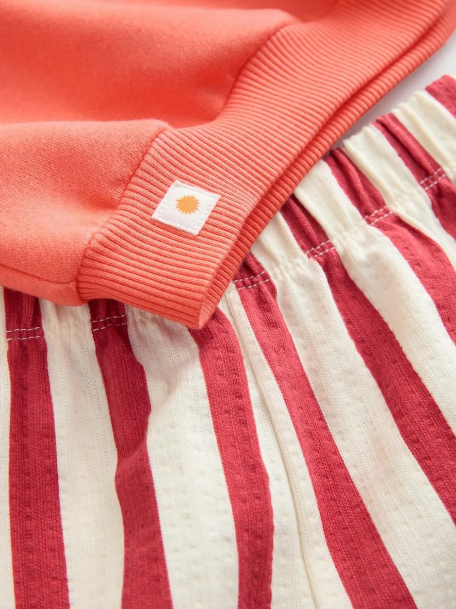 Next Orange Squeeze the Day Sweatshirt & Wide Leg Trousers Set (3mths-7yrs) Online