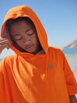 Next Towelling Poncho (3-16yrs) Orange Sale