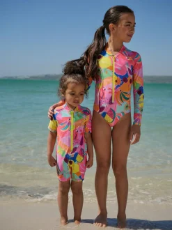 Next Orange Tropical Long Sleeve Sunsafe Swimsuit (3mths-16yrs) Best