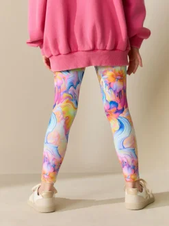 Next Orange/Blue Floral Leggings (3-16yrs) Online