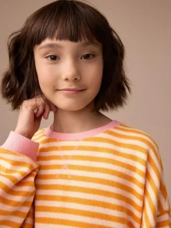 Next Orange/Pink Oversized Cosy Rib Sweatshirt (9mths-16yrs)