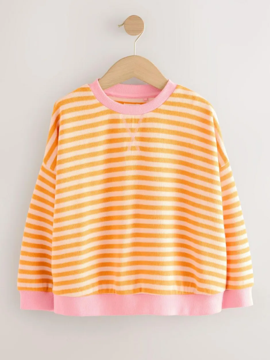 Next Orange/Pink Oversized Cosy Rib Sweatshirt (9mths-16yrs)