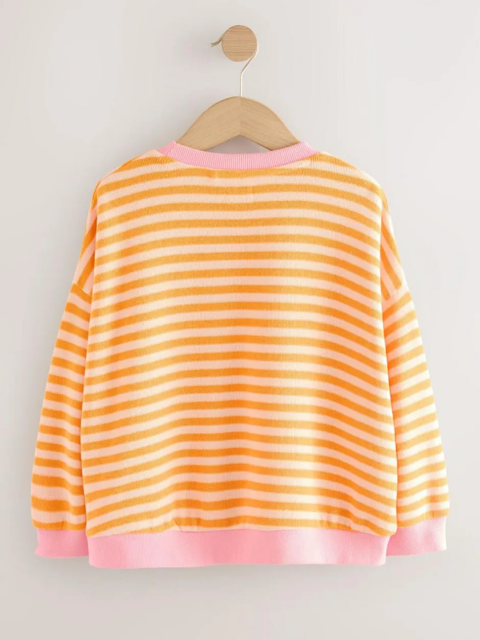 Next Orange/Pink Oversized Cosy Rib Sweatshirt (9mths-16yrs)