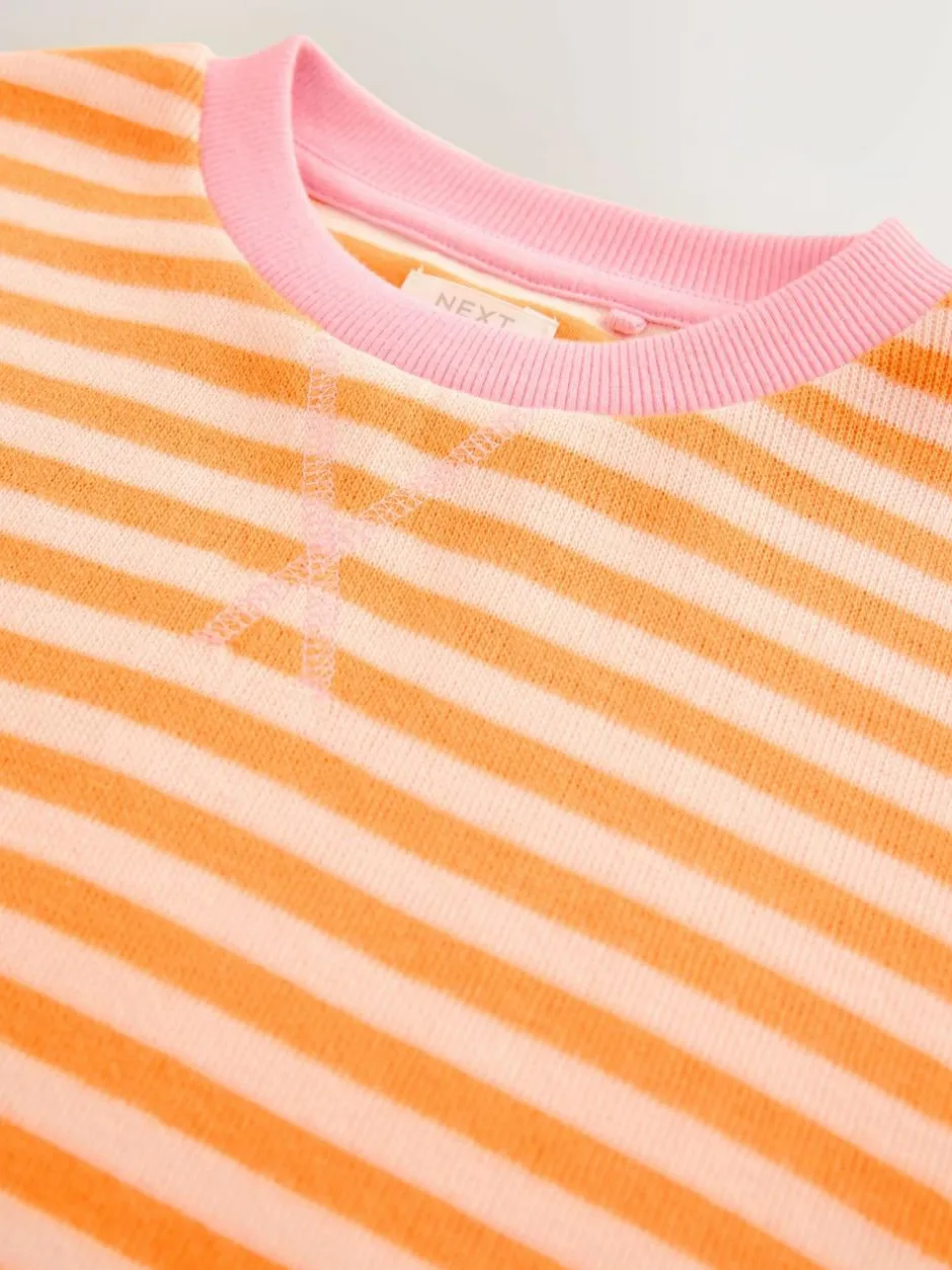 Next Orange/Pink Oversized Cosy Rib Sweatshirt (9mths-16yrs)