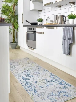 Origin Rugs Blue Easy Care Washable Florence Runner Outlet