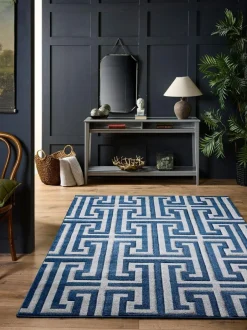 Origin Rugs Greek Key Rug Blue New