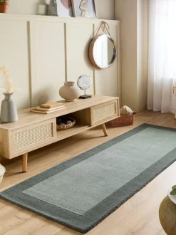 Origin Rugs Borders Wool Runner Green Outlet