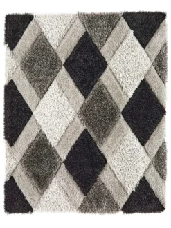 Origin Rugs Grey 3D GEO Shaggy Rug Outlet