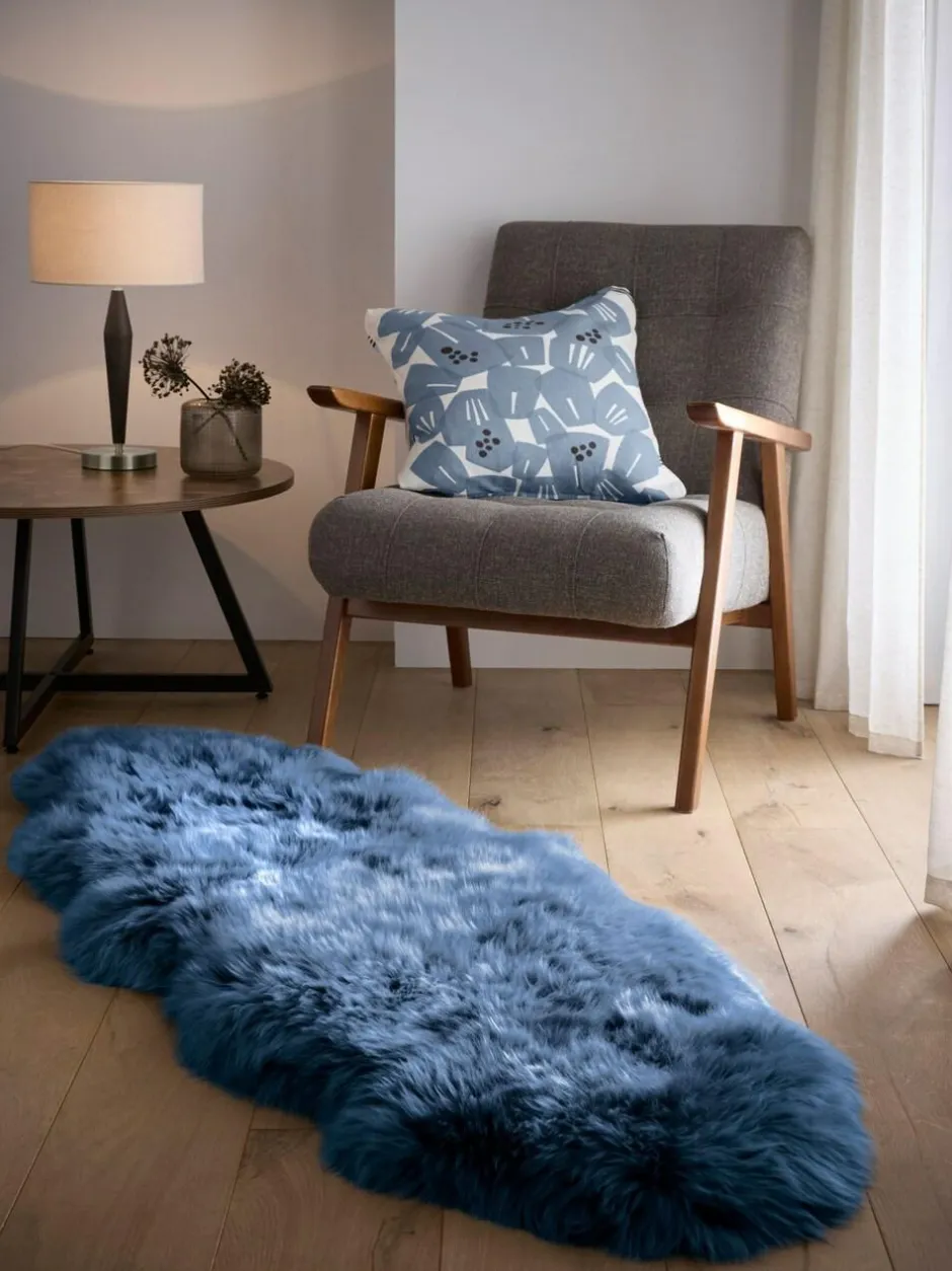 Origin Rugs Navy Sheepskin Rug New