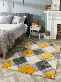 Origin Rugs Ochre 3D GEO Shaggy Rug Sale
